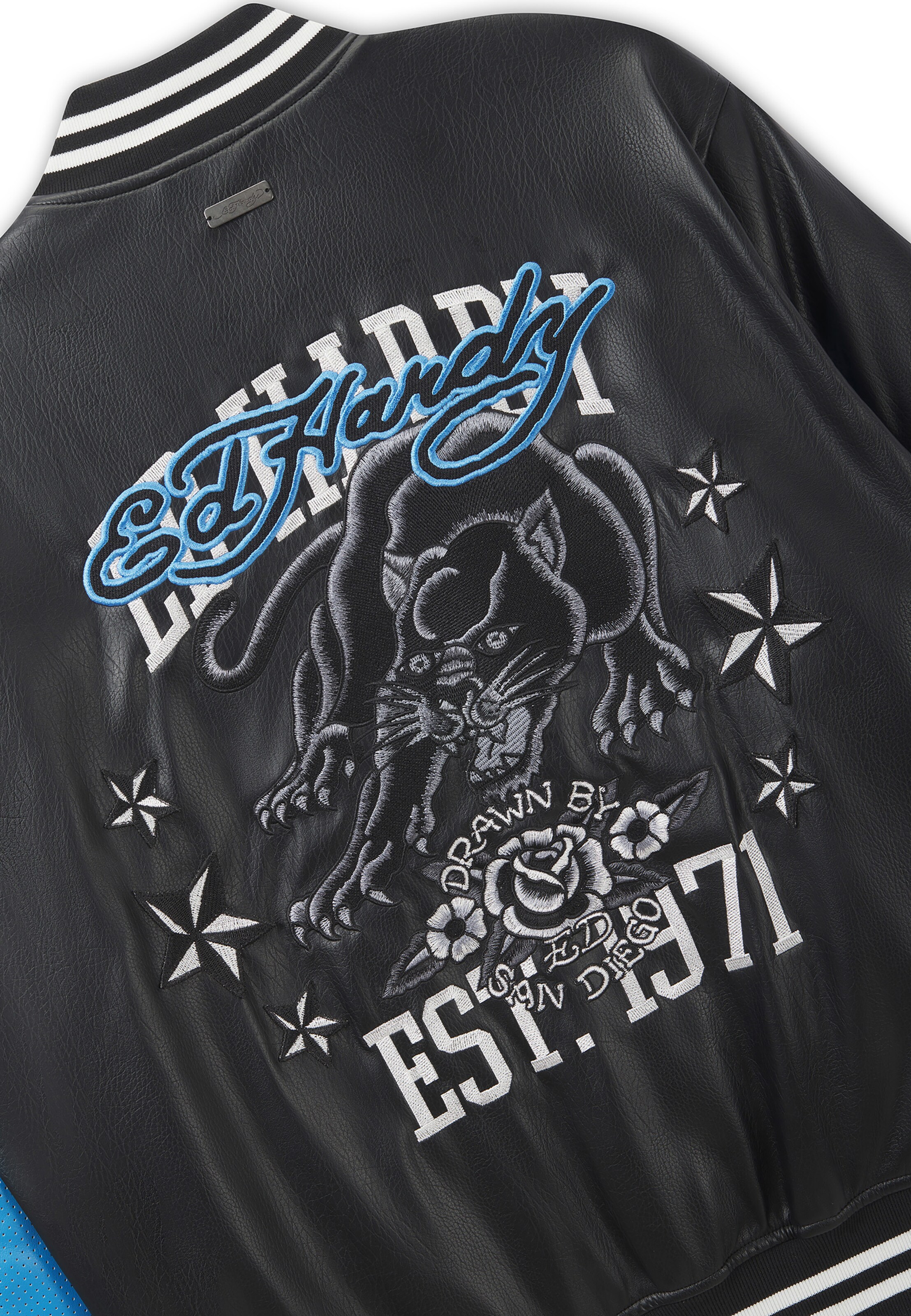 Ed Hardy Демисезонная куртка '1971 Panther' в Черный