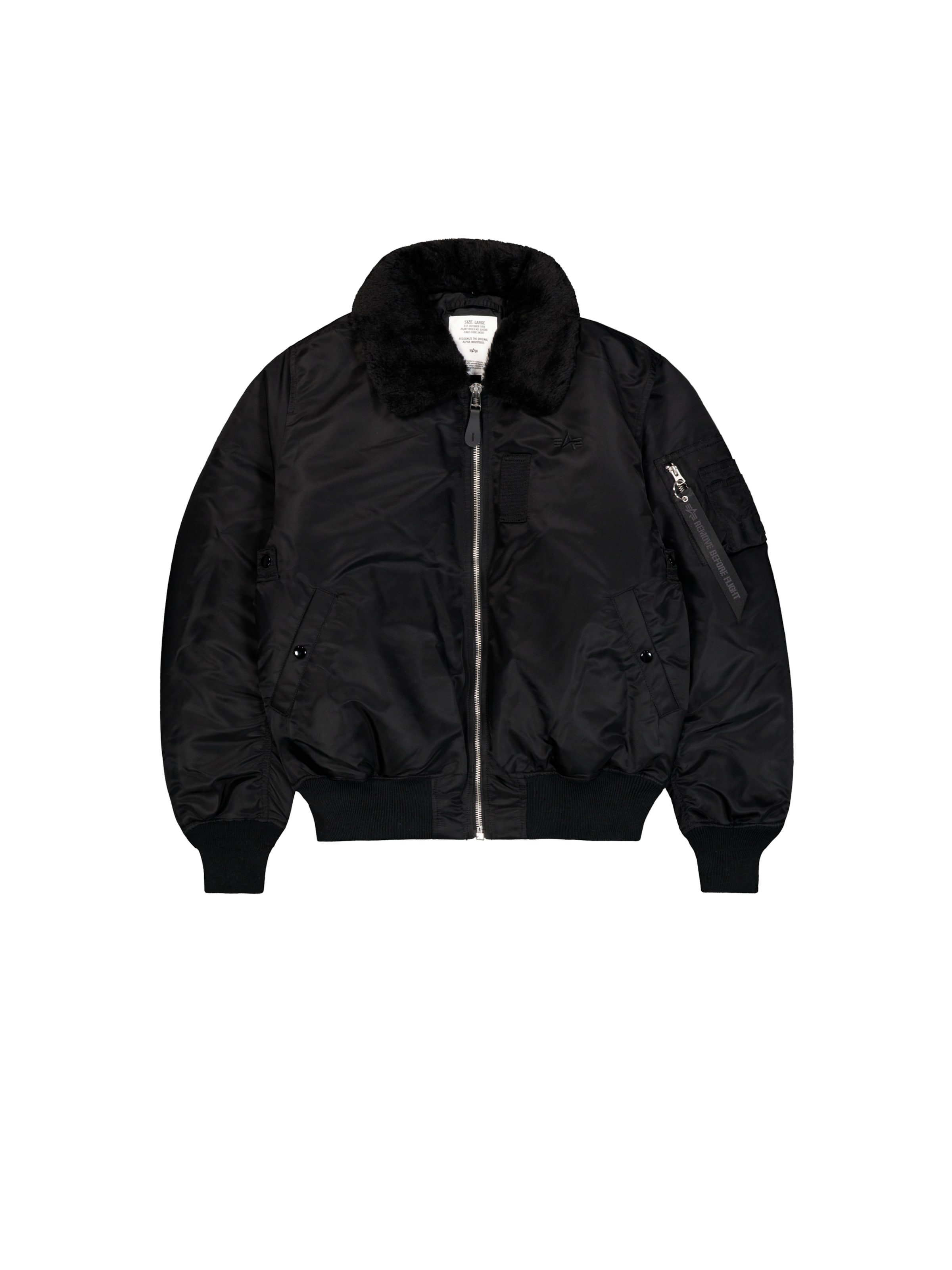 ALPHA INDUSTRIES Jacke 'B-15' in Schwarz: Vorderseite