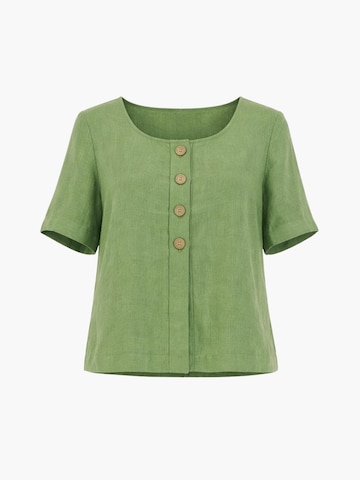 AmourLinen Top 'Maeve'‌‌‌‌‌‌‌ in Grün: Vorderseite