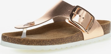 GABOR T-Bar Sandals in Gold: front