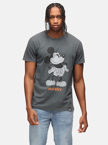 Recovered T-Shirt 'Disney Mickey Mouse Vintage Hand On Hips Washed' in Schwarz: predná strana