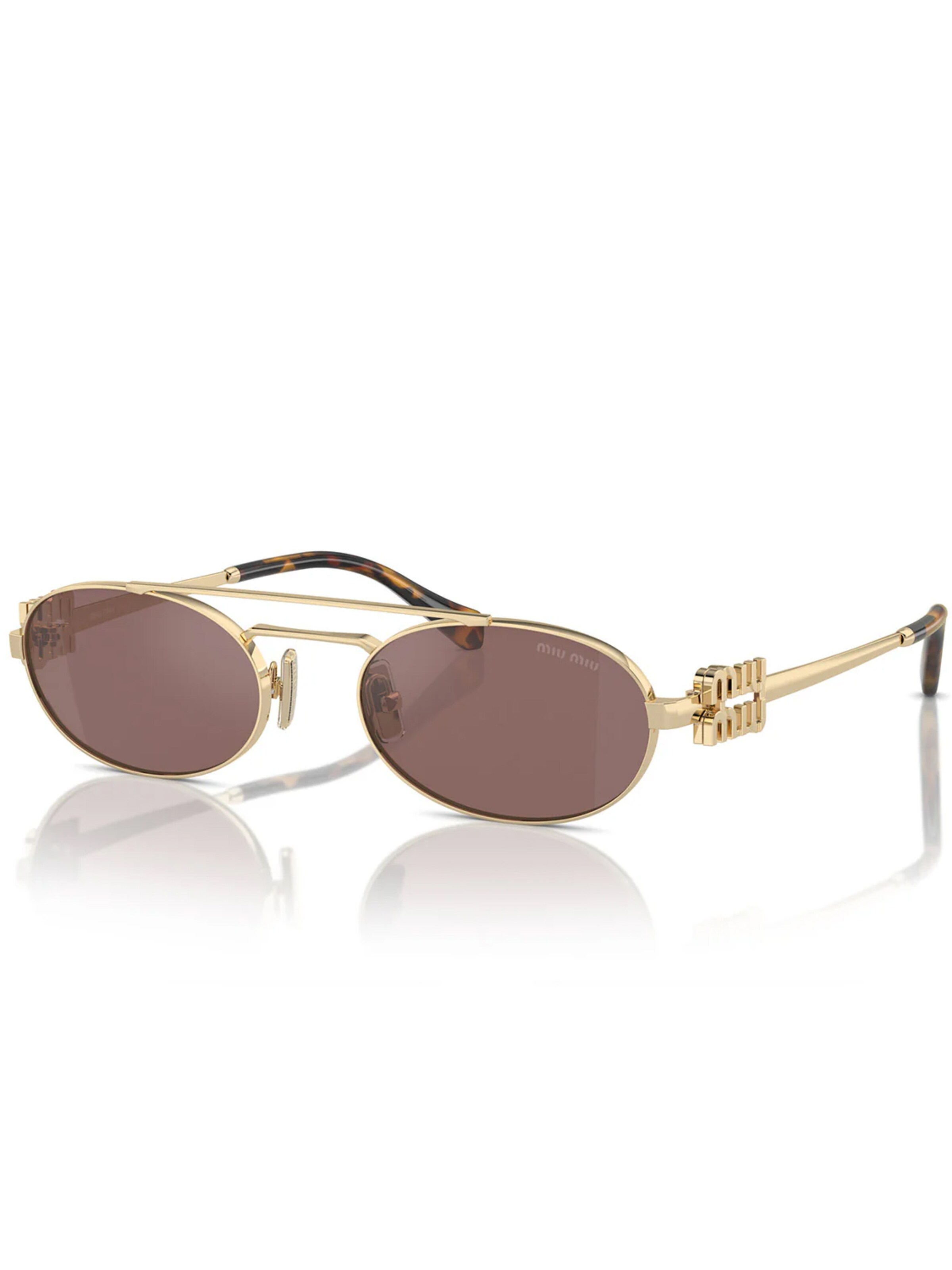 Miu Miu Sunglasses 'Miu Miu Occhiali da Sole MU54ZS ZVN70D Oro/Marrone Donna' in Gold: front