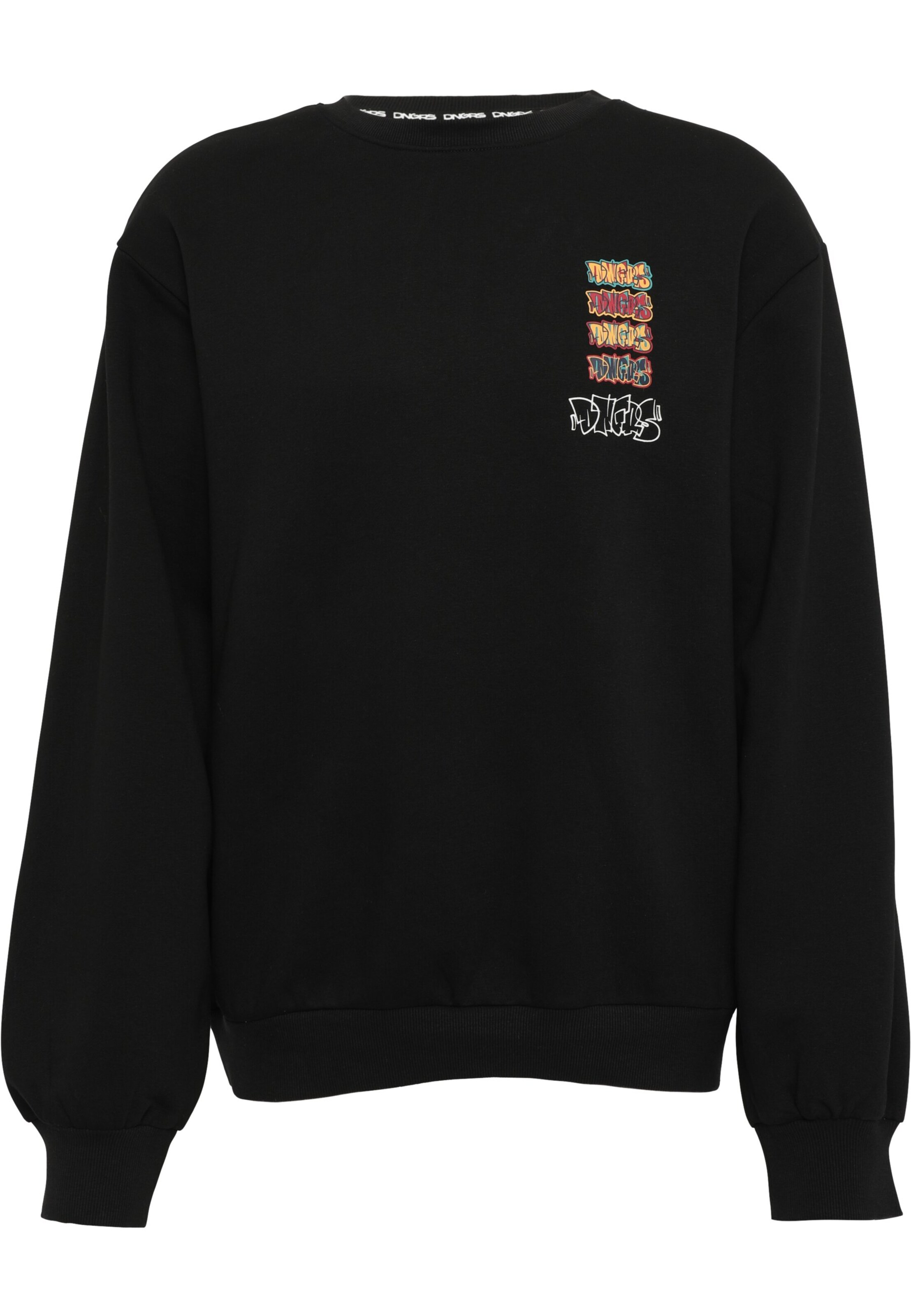 Dangerous DNGRS Sweatshirt 'Wall Arts' in Black: front