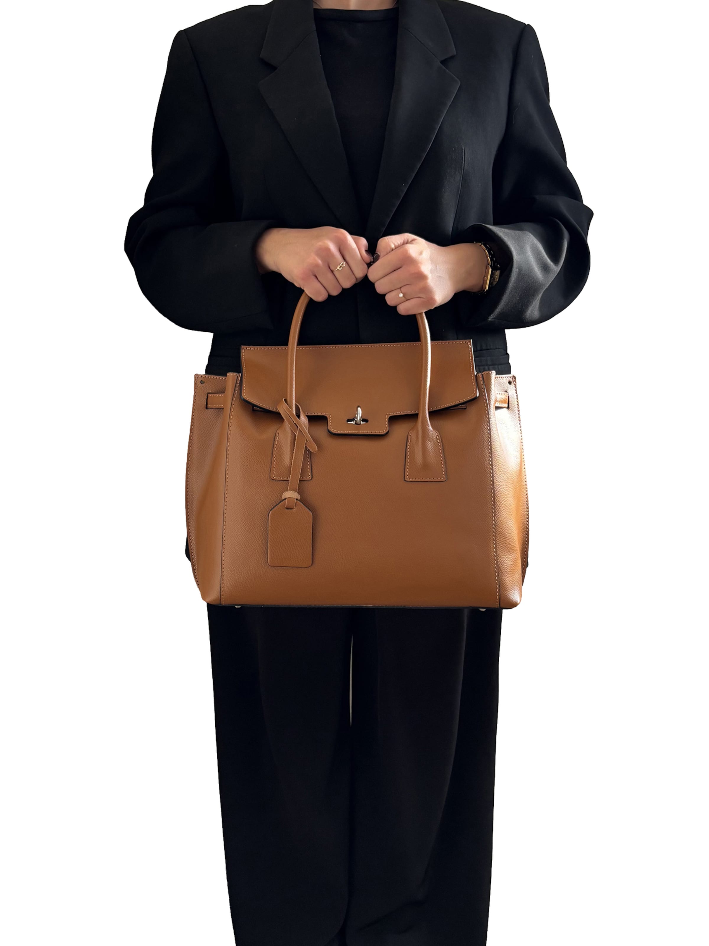 CHICCA BORSE Handtas in Bruin: voorkant