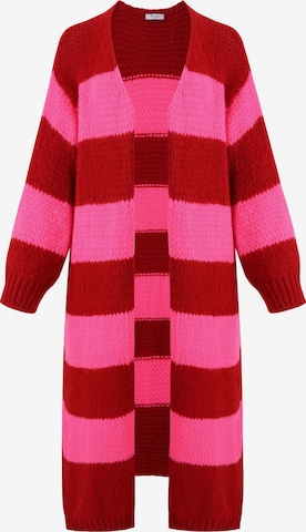 SASSYCLASSY Oversizestrickjacke in Rot: Vorderseite