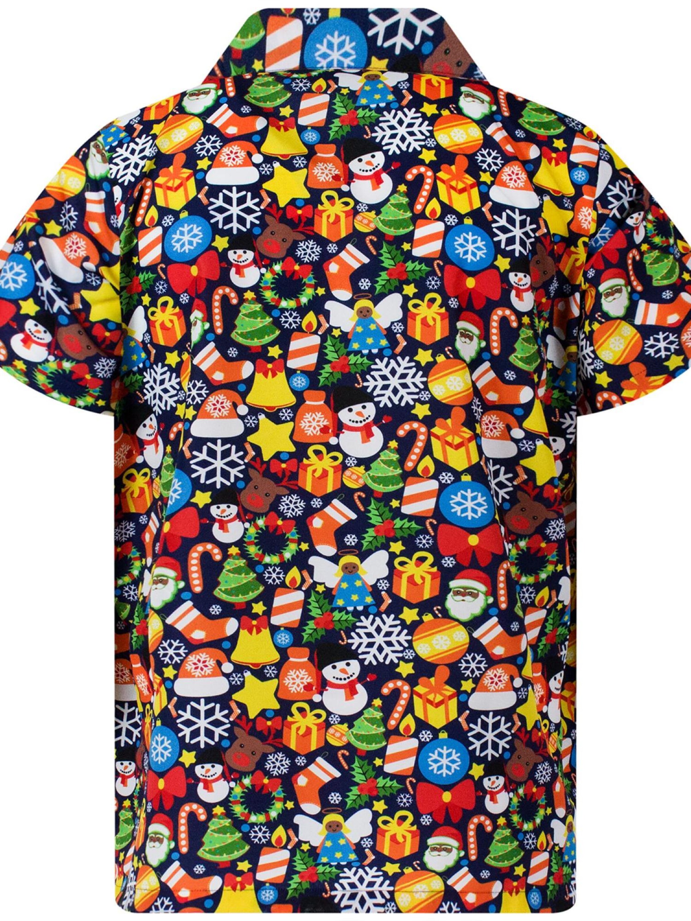 King Kameha Regular Fit Hemd 'Christmas Allover'‌‌‌‌‌‌‌‌‌‌ in Blau
