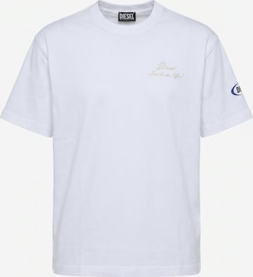 DIESEL - Camisa 'SMILE' em branco: frente