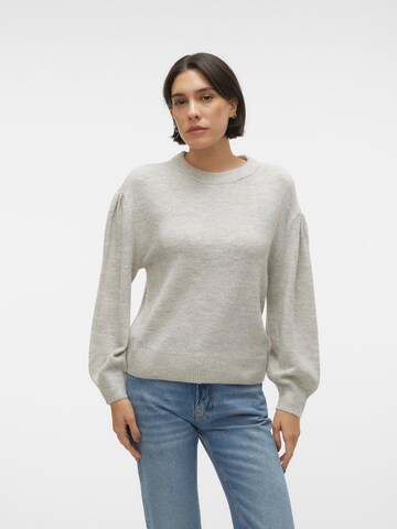VERO MODA Sweter 'RILEY' w kolorze szary: przód