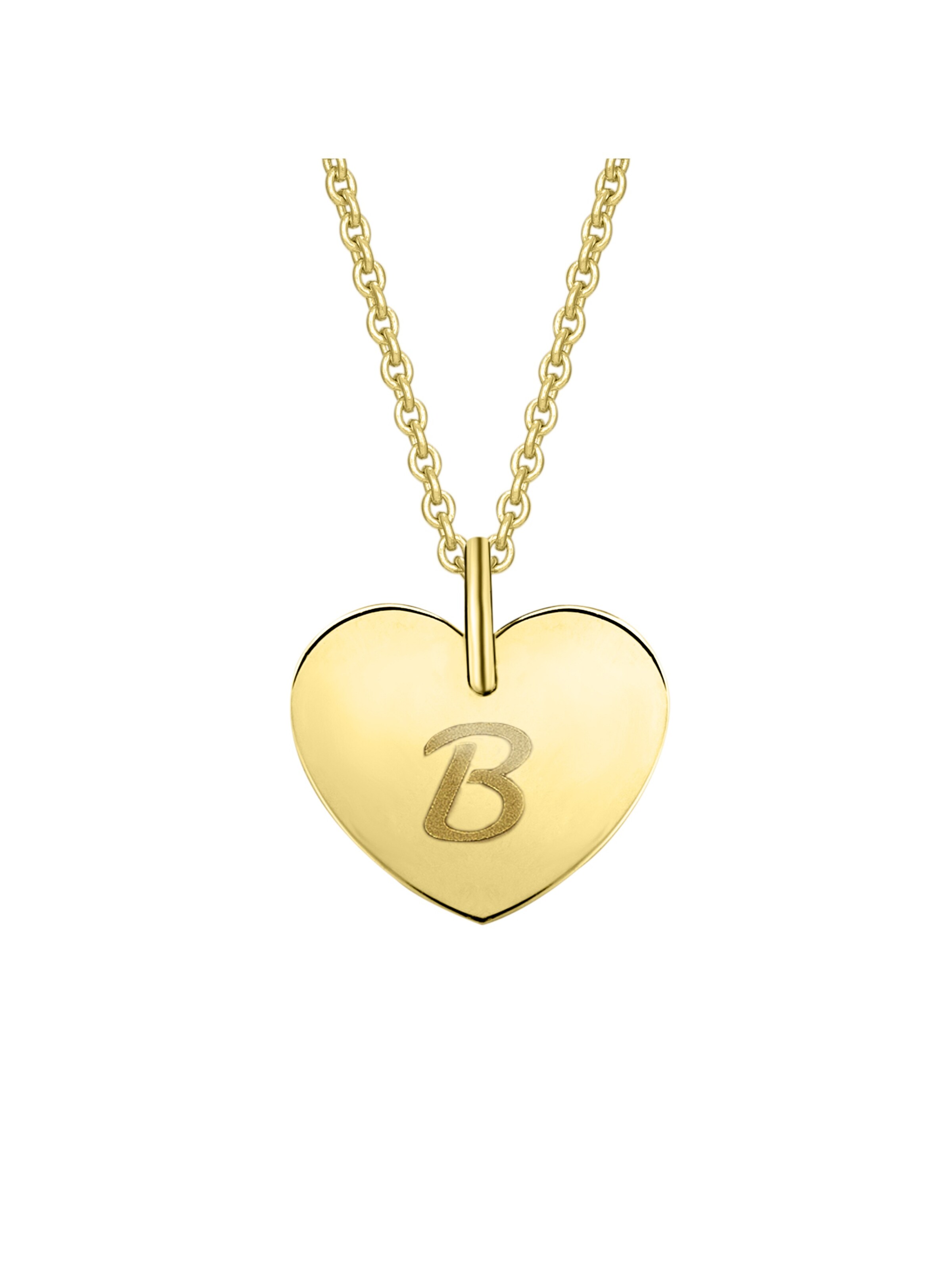 ONE ELEMENT Pendant 'Herz mit Gravur B' in Gold: front