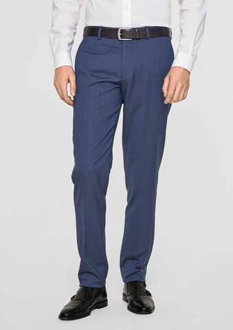 Coupe slim Pantalon à plis 'Cesano' s.Oliver BLACK LABEL en bleu : devant