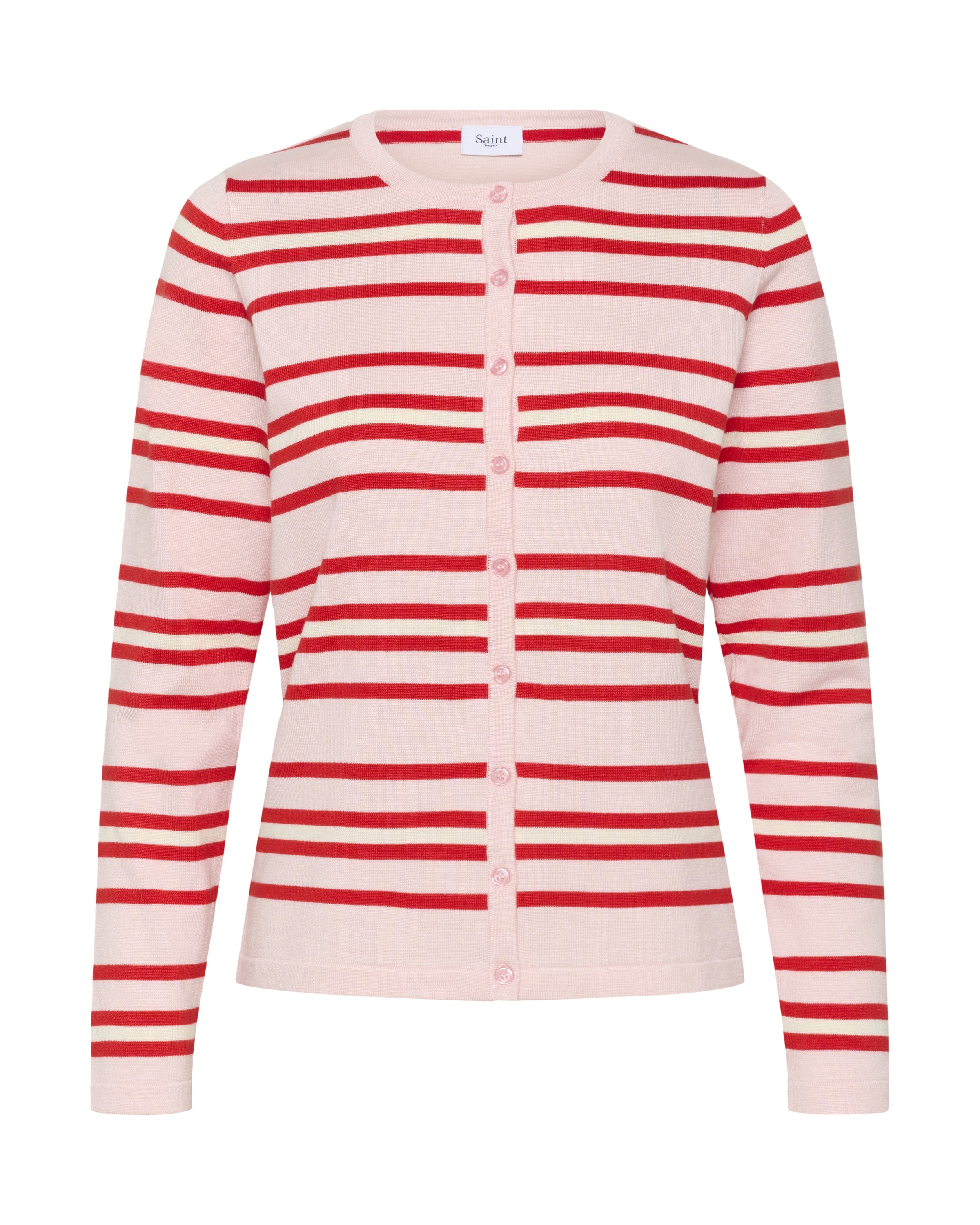 SAINT TROPEZ Gebreid vest 'PilaSZ' in Rood: voorkant