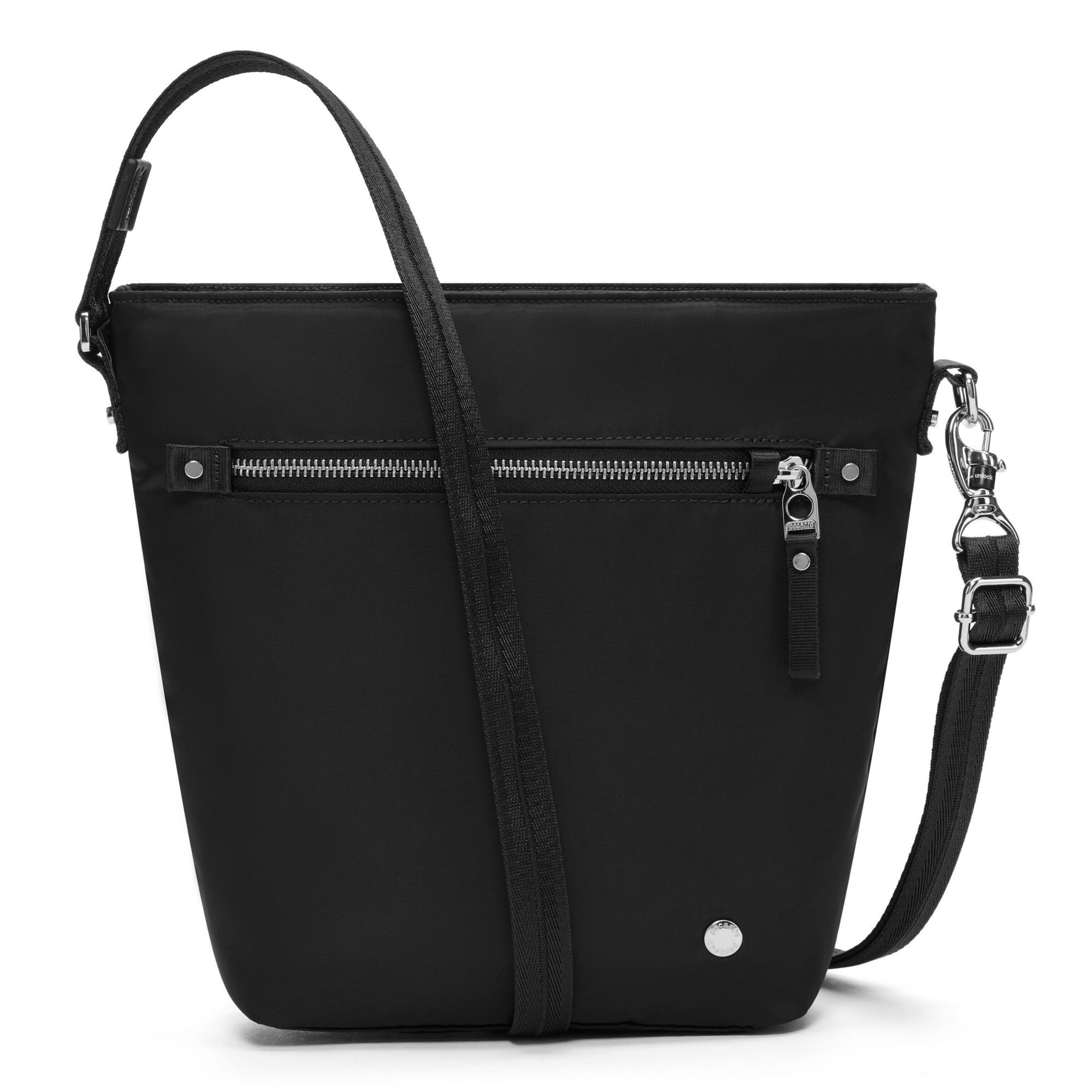 Pacsafe Umhängetasche in Schwarz: Vorderseite