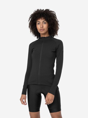 4F Sportsweatjacke in Schwarz: Vorderseite