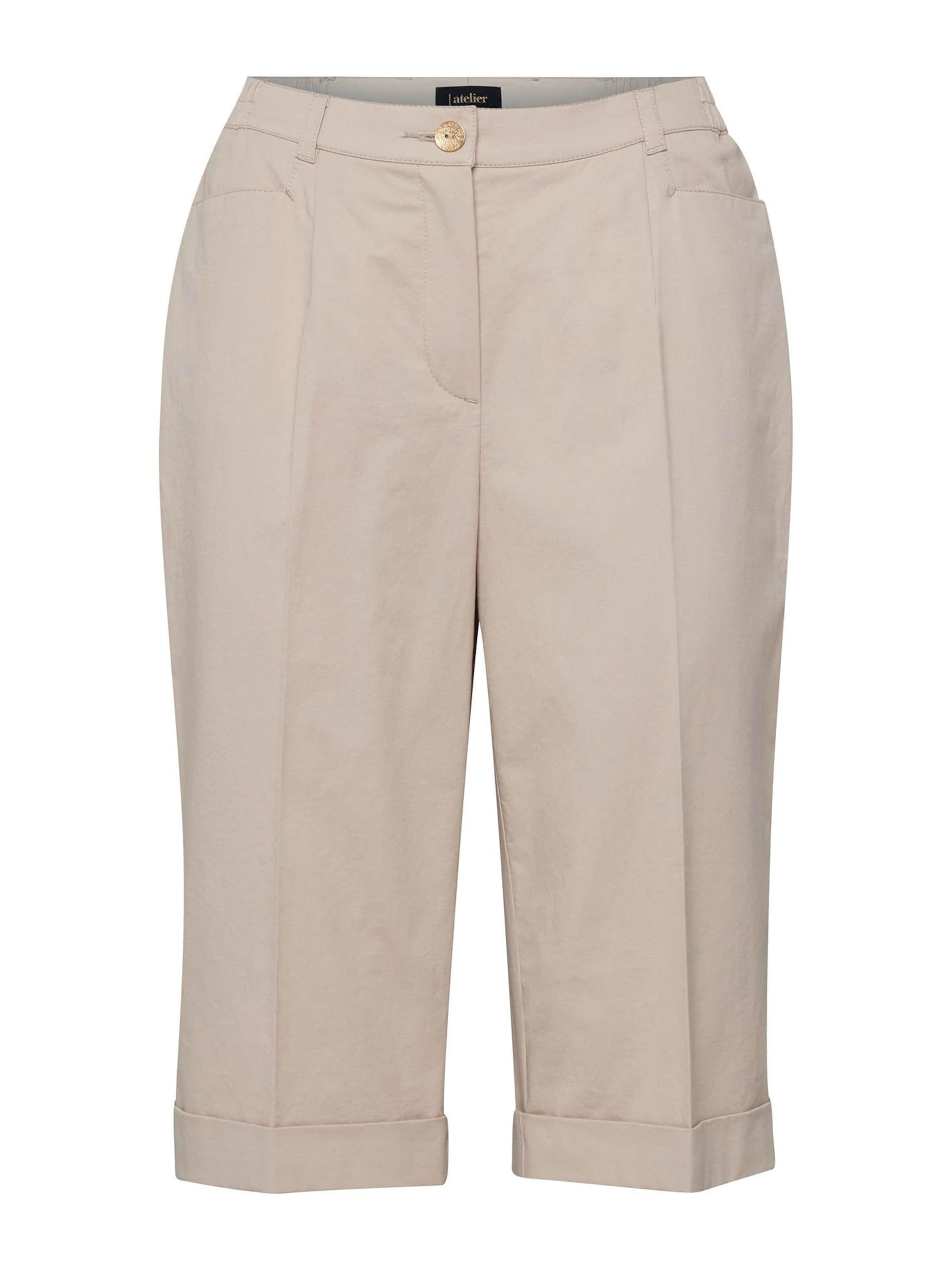 Goldner Trousers with creases 'Carla' in Beige: front
