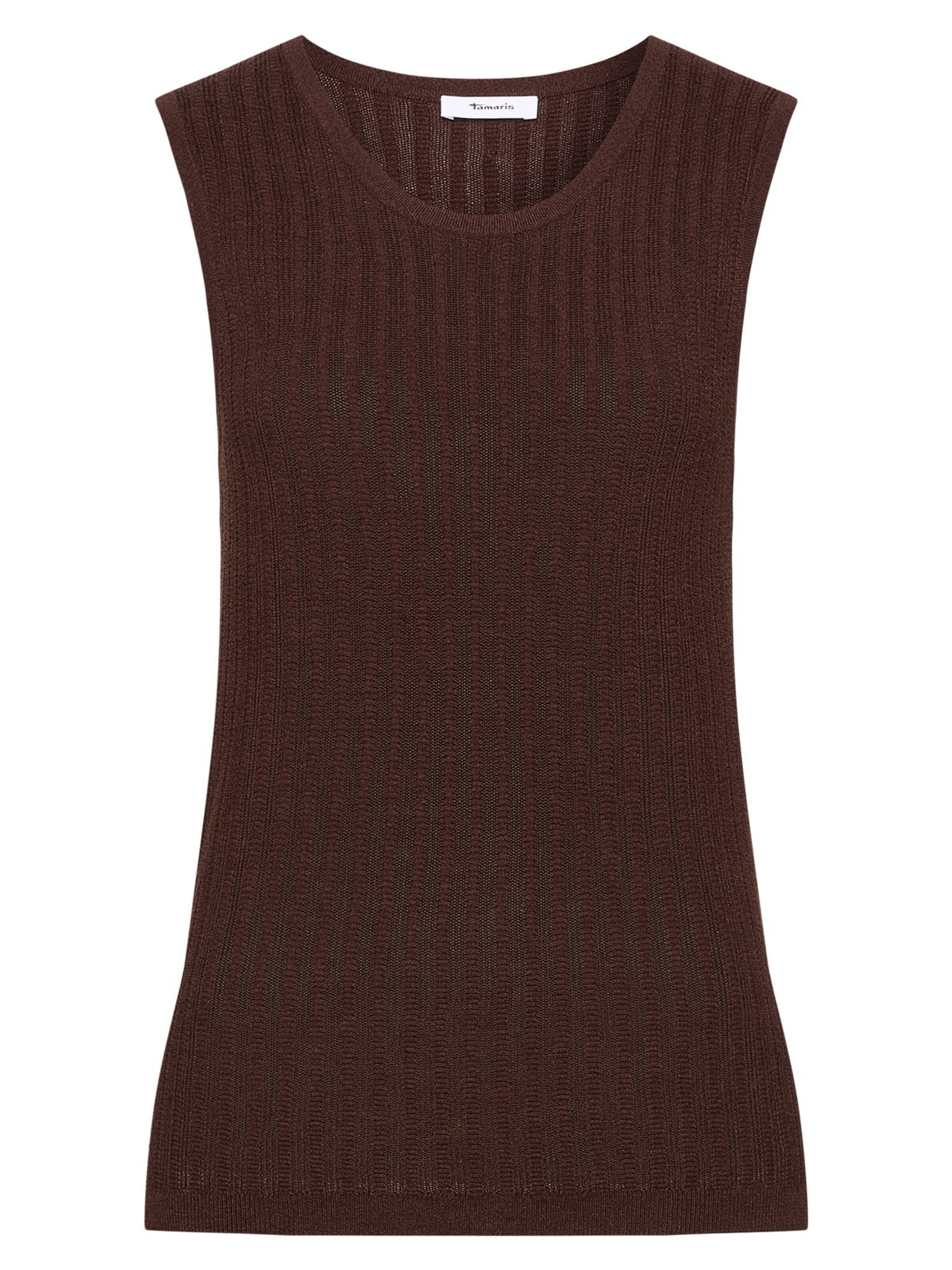 Tops en tricot Tamaris en marron : devant