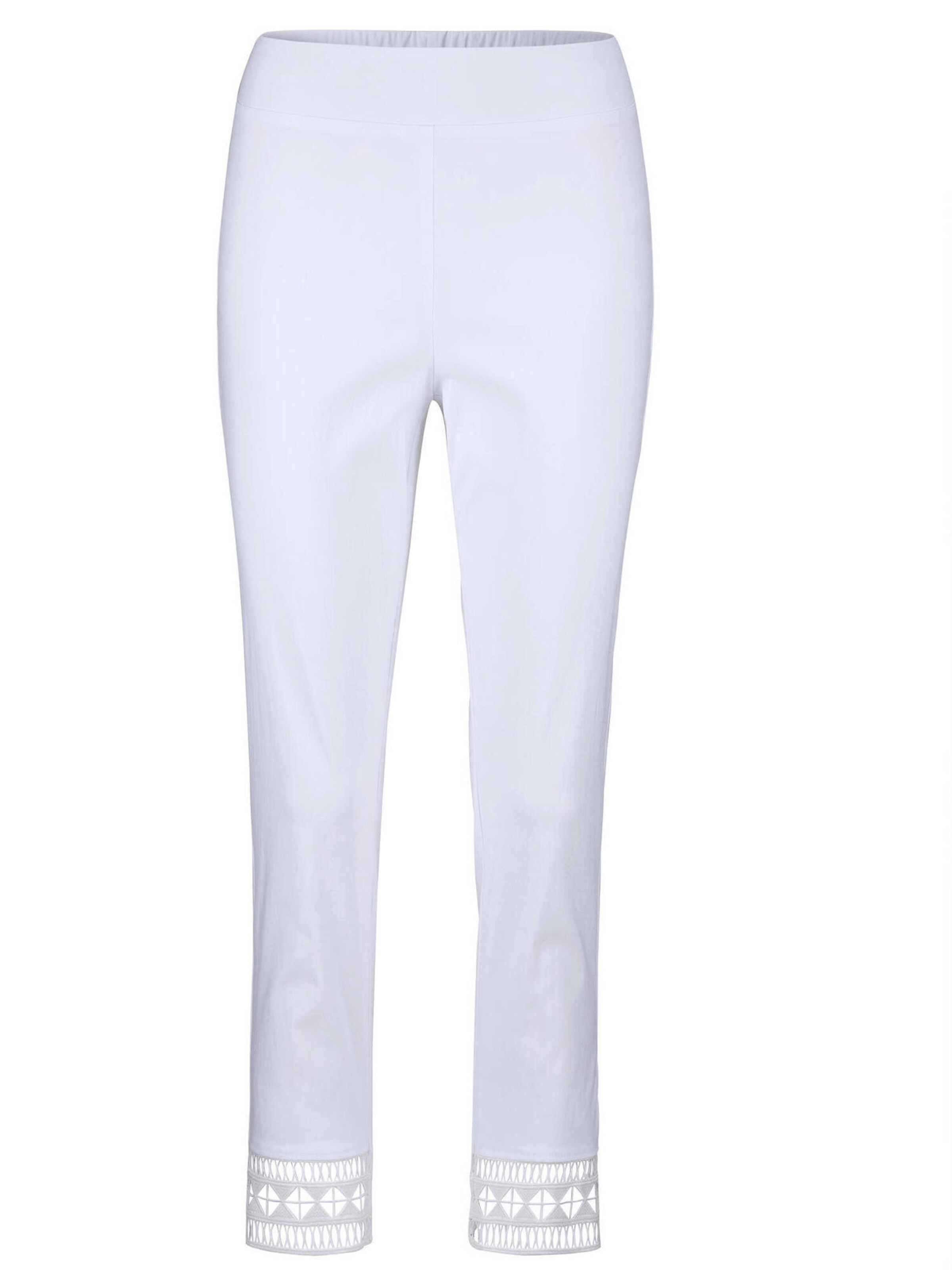 Coupe slim Pantalon 'Louisa' Goldner en blanc : devant