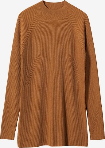 MANGO Sweter 'Layers' w kolorze brązowy: przód