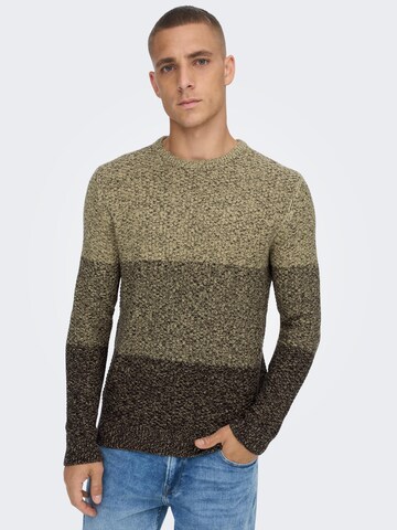 Only & Sons Pullover 'Tuck' in Grün