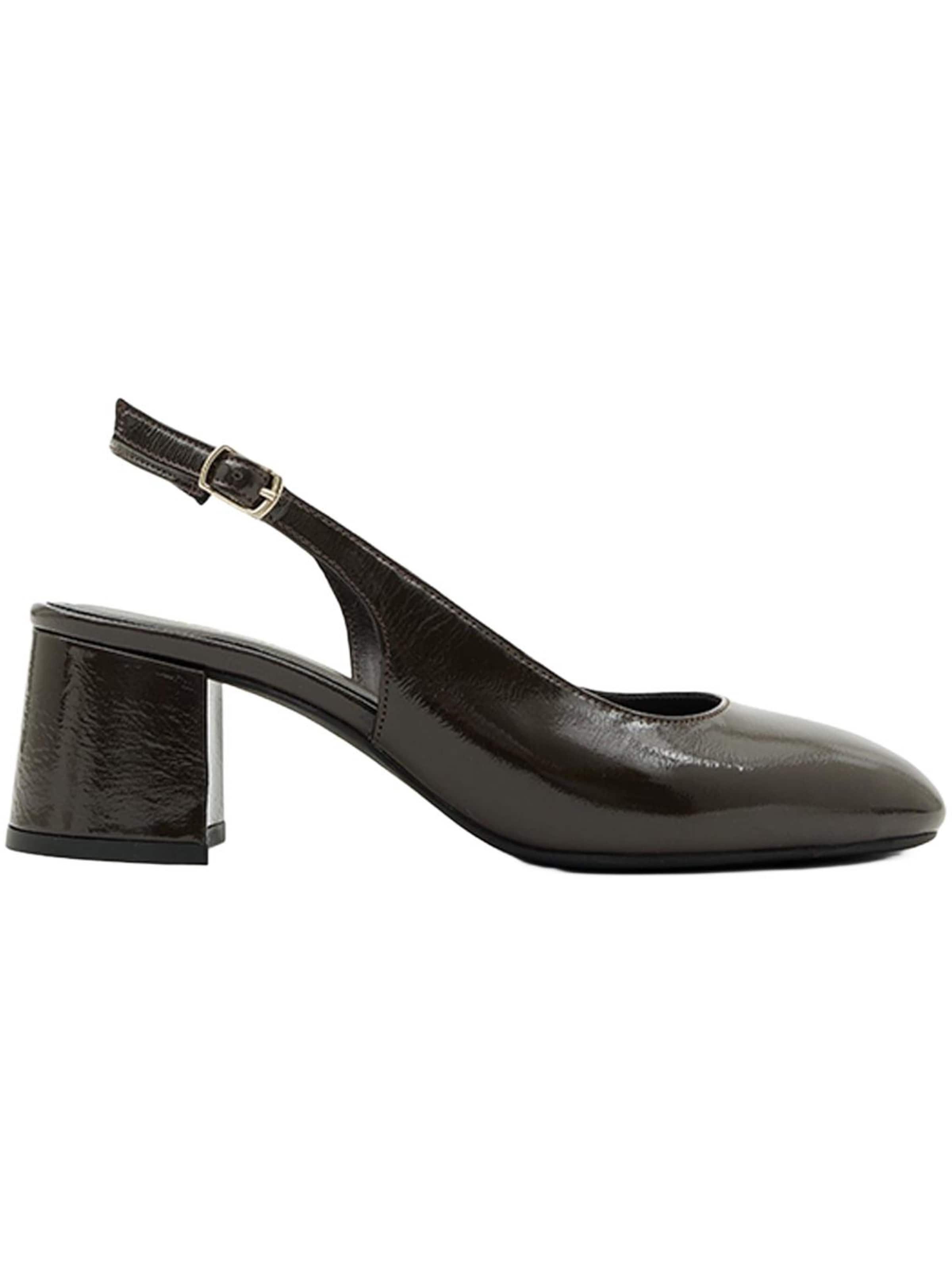 Desa - Zapatos destalonado 'DESA Damen-Slingback-Schuhe aus Lackleder mit Blockabsatz' en marrón