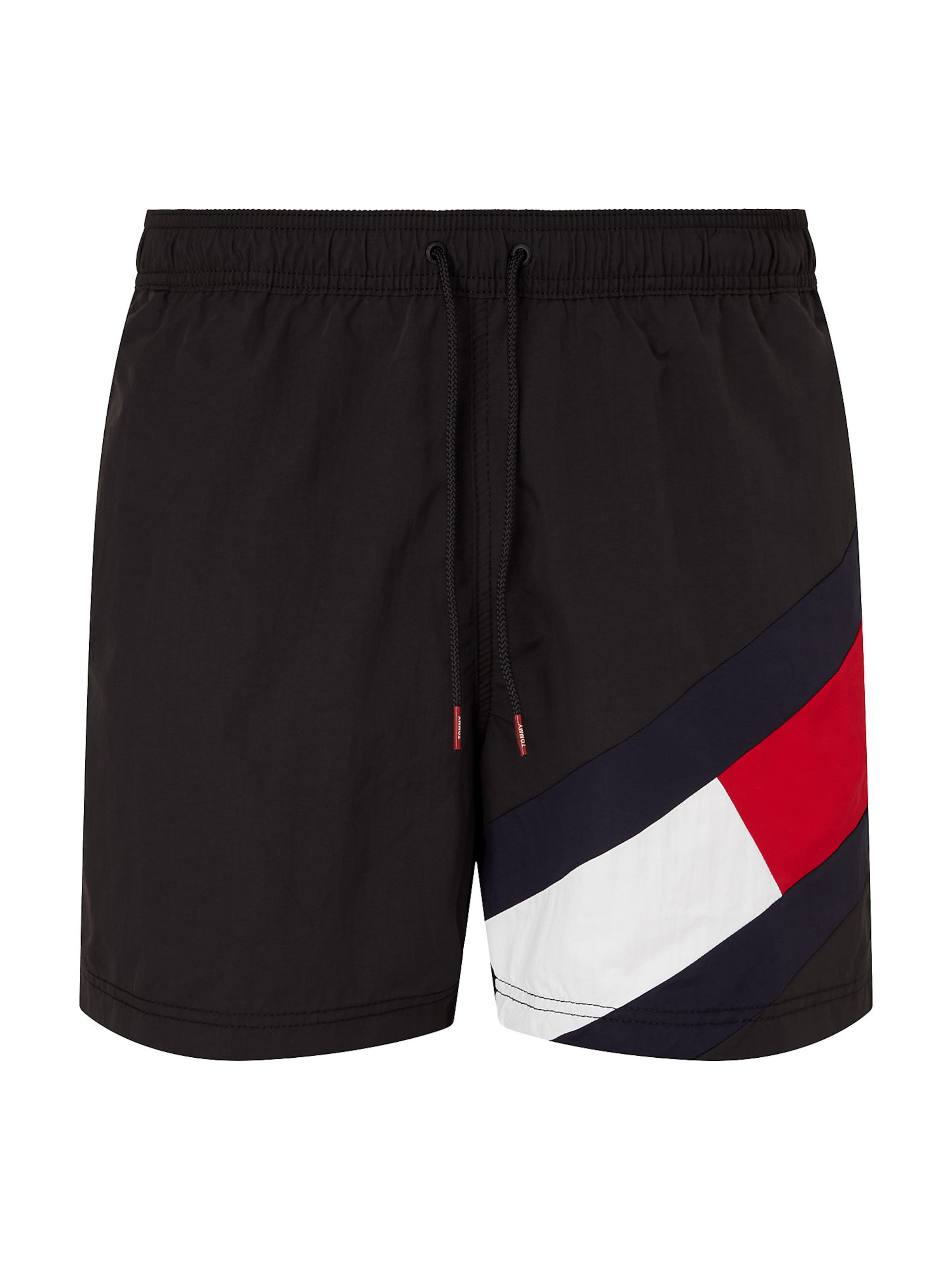 Tommy Hilfiger Underwear Badeshorts in navy / hellrot / schwarz / weiß, Produktansicht