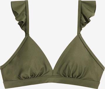 WE Fashion - Top de bikini en verde: frente