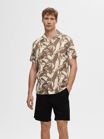 SELECTED Regular fit Overhemd in Beige: voorkant