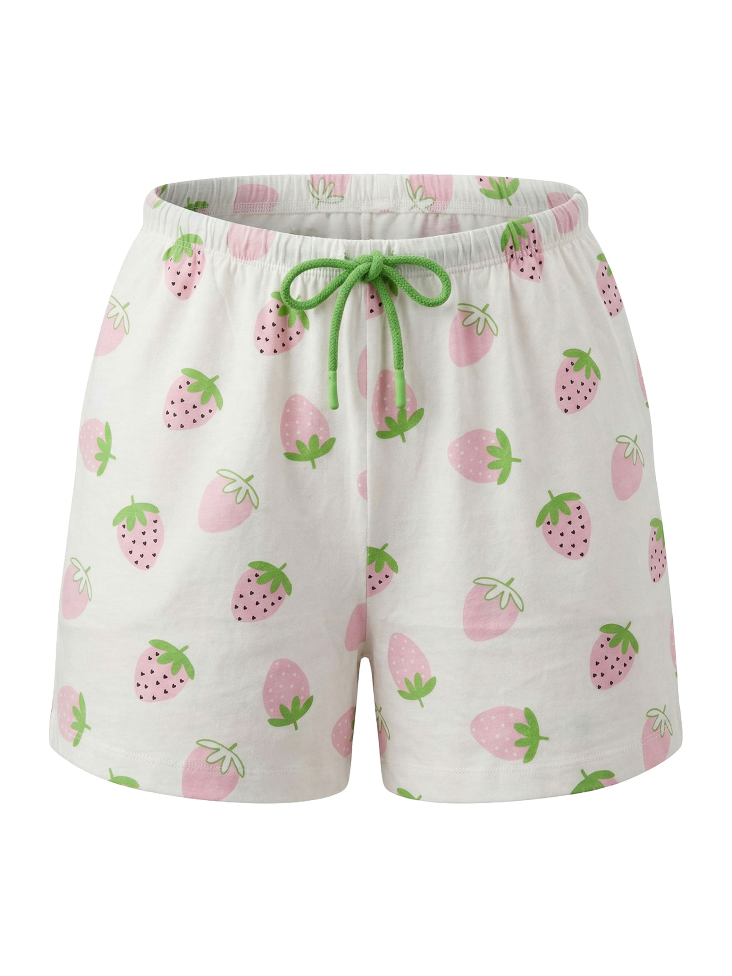Rösch Pyjamashorts ' Erdbeer-Motiv ' in Pink: Vorderseite