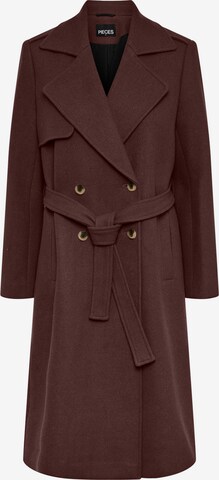 PIECES Between-Seasons Coat 'Nika' in Brown: front