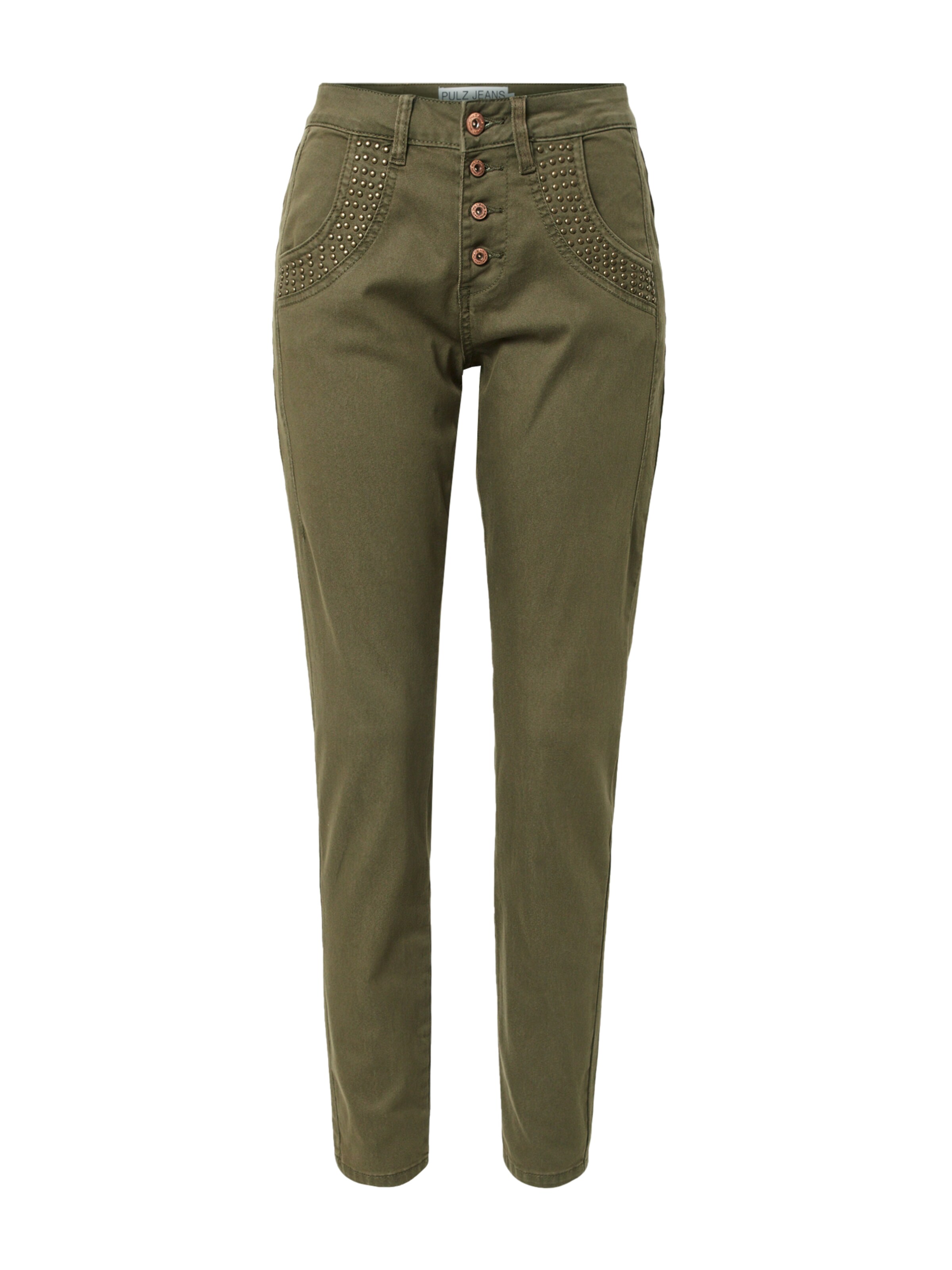 Slimfit Pantaloni 'MELINA' di PULZ Jeans in verde: frontale