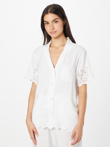 Chemise de nuit 'Leah Aoe' Cyberjammies en blanc : devant