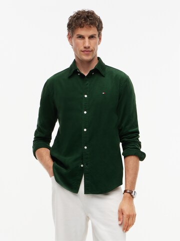 TOMMY HILFIGER Regular fit Overhemd in Groen: voorkant