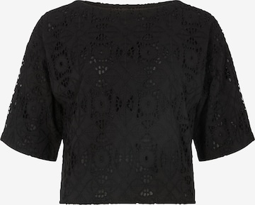 RAFFYA Bluse 'Opal Broderie Anglaise' in Schwarz: Vorderseite