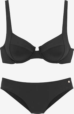 Sutien de tricou Costum de baie două piese de la s.Oliver pe negru: față