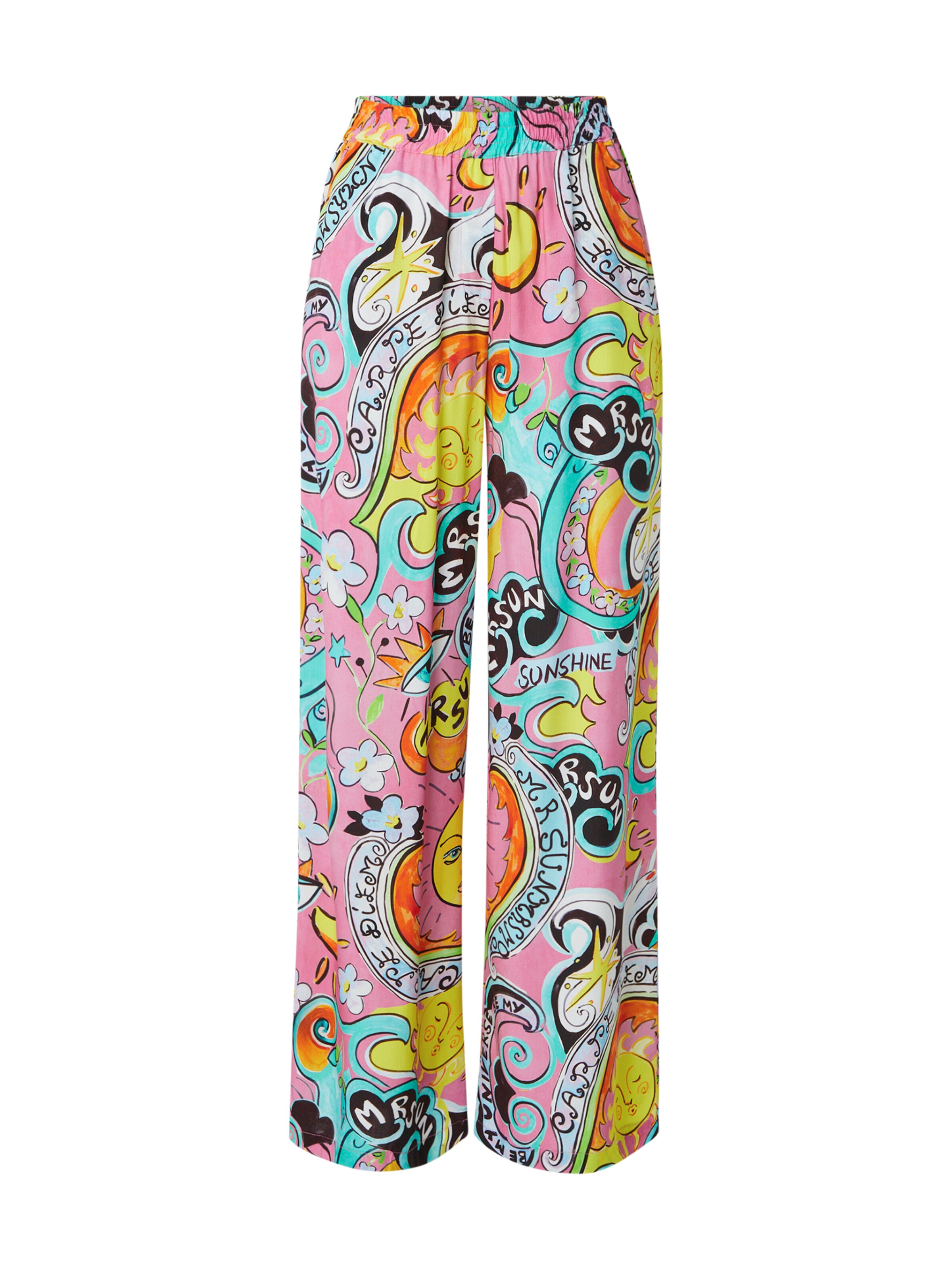 Emily Van Den Bergh Široký strih Nohavice - Ružová: predná strana