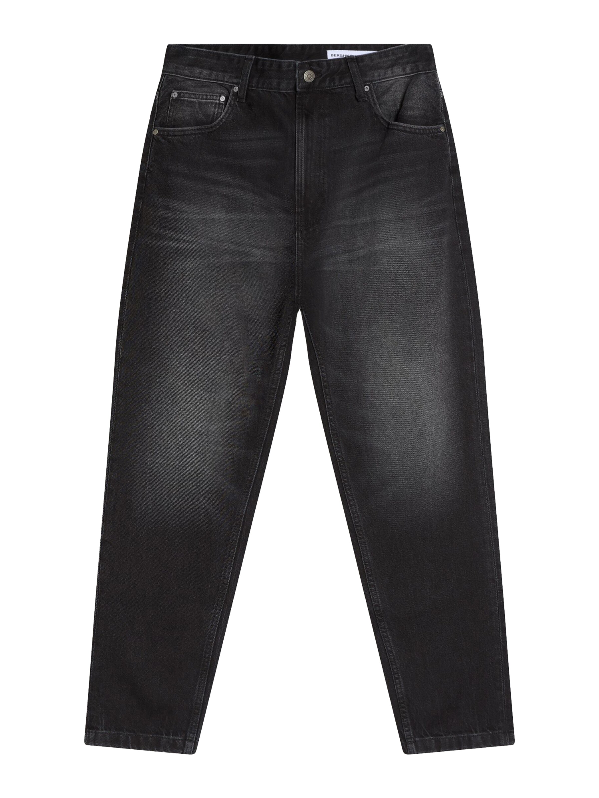 Jeans de la Bershka pe negru: față