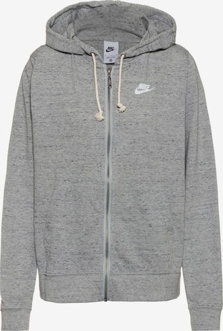 Nike Sportswear Zip-Up Hoodie 'GYM VINTAG EASY' in Grey: front