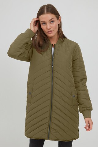 Oxmo Between-Seasons Coat 'MADALYN' in Green: front