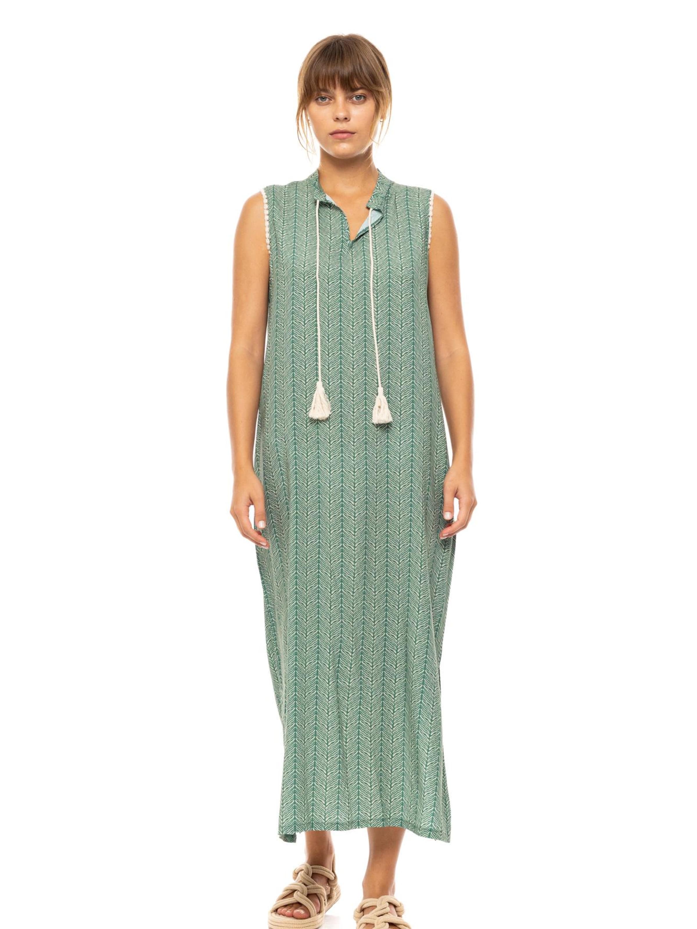 Pink Label Summer Dress in Green: front