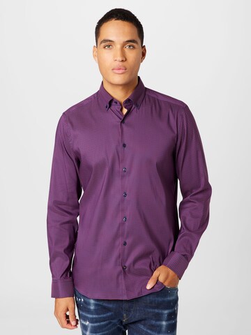 purpurinė ETERNA Priglundantis modelis Marškiniai: priekis