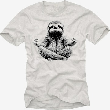 MAKAYA Shirt 'Meditation Sloth' in White: front