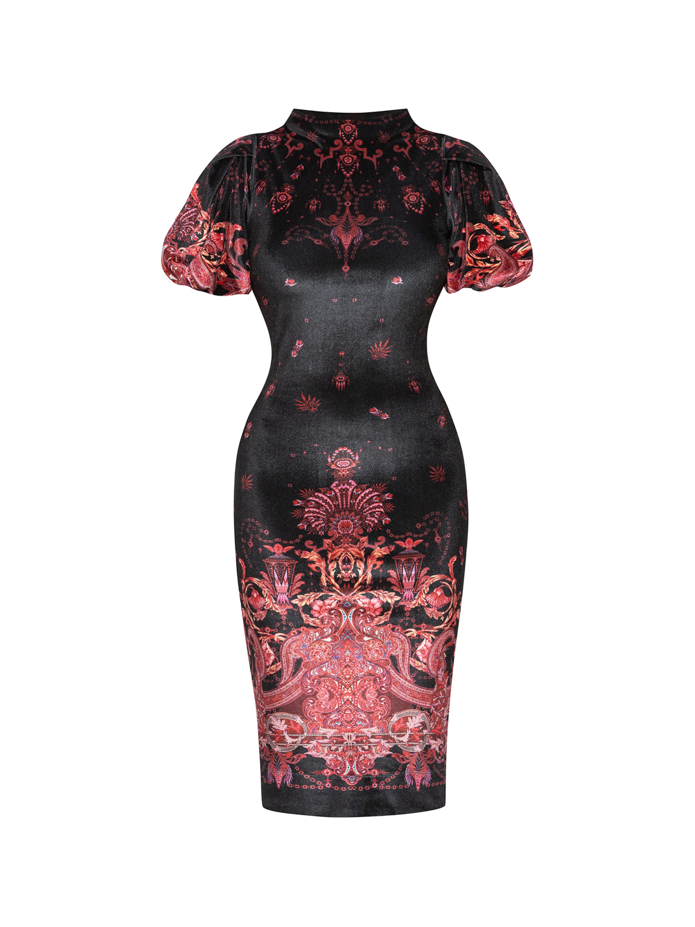 JIORO Dress 'PAISLEY DARK' in Black: front