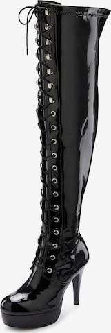 LASCANA Belle Affaire Over the Knee Boots in Black: front