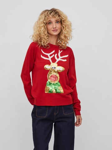 Vila Tall Sweater in Red: front