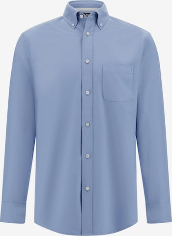 Coupe regular Chemise Boggi Milano en bleu : devant