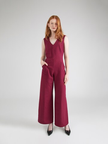 Closet London Jumpsuit in Rood: voorkant