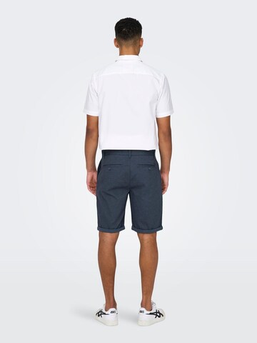 Regular Pantalon chino 'Peter Dobby' Only & Sons en bleu