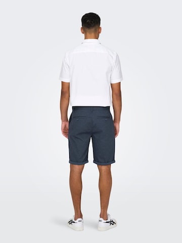 Only & Sons Regularen Chino hlače 'Peter Dobby' | modra barva