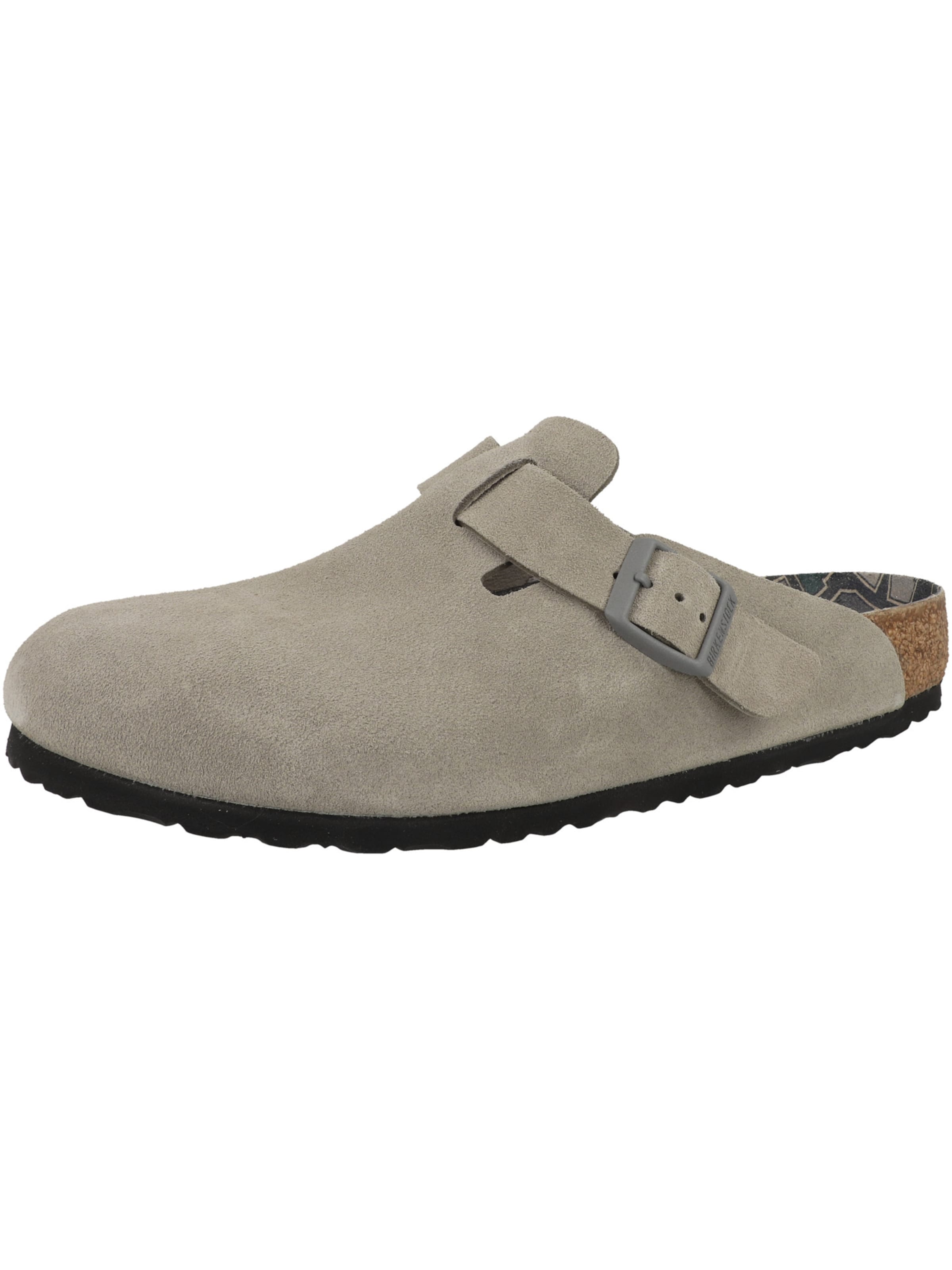 BIRKENSTOCK Clogs ' Boston Veloursleder normal ' in Grey: front