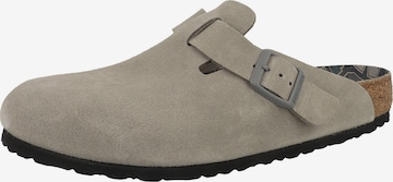 Sabots ' Boston Veloursleder normal ' BIRKENSTOCK en gris : devant