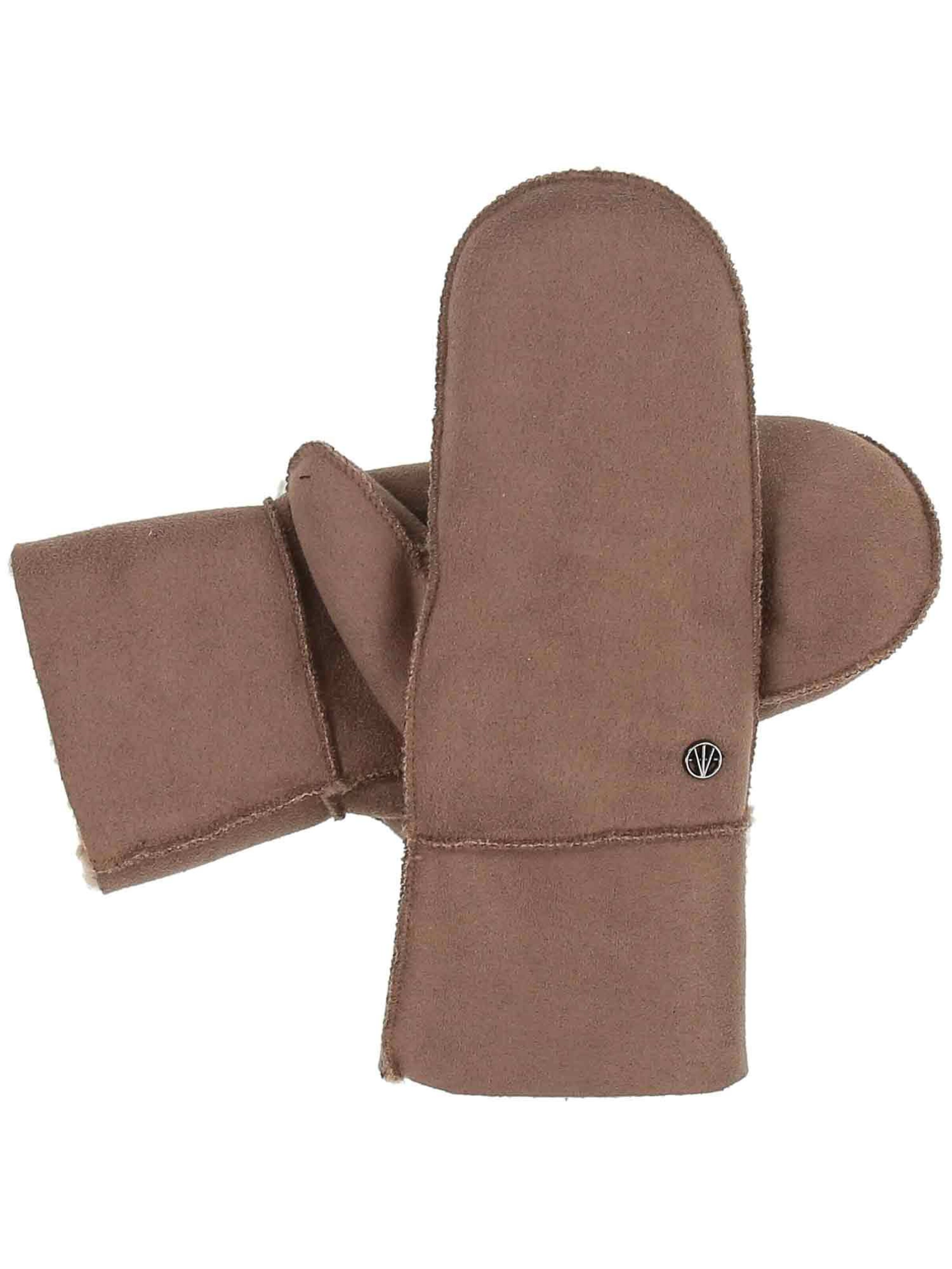 LOEVENICH Mittens in Brown: front